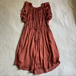 H&M Ruffle sleeve dress with tie waist and drape L